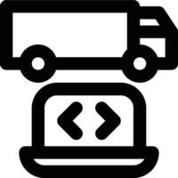 Delivery System, Transportation System, Shipping Outline Icon vector