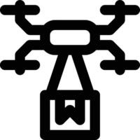 Drone Delivery, Drone Package, Drone Outline Icon vector
