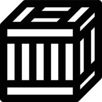 Wooden Box, Crate, Packing Outline Icon vector