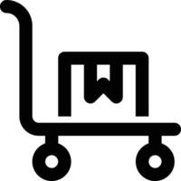 Trolley, Logistics, Box Outline Icon vector