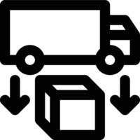 Unloading, Unloading Goods, Unloading Process Outline Icon vector