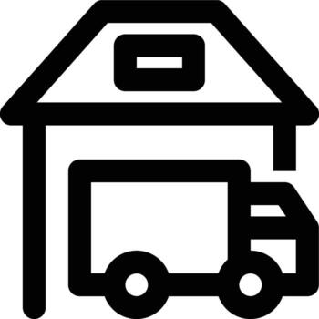 Loading Dock, Loading Bay, Warehousing Outline Icon vector