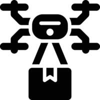 Drone Delivery, Drone Package, Drone Glyph Solid Icon vector