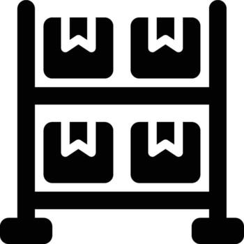 Shelf, Rack, Stack Glyph Solid Icon vector