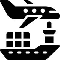 Freight Forwarding, Freight Forwarder, Airplane Glyph Solid Icon vector