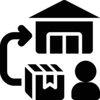 Reverse Logistics, Product, Return Glyph Solid Icon vector