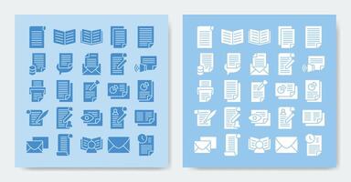 documents icon set Containing document, file, open book, report, register and more vector