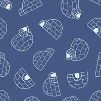 Outline Igloo Pattern Repeat Seamless for Wallpaper Background Cover Packaging vector