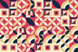 a red and black geometric pattern with squares and circles vector