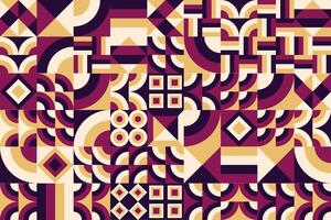 a pattern with geometric shapes and brown colors vector