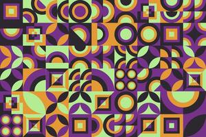 a colorful pattern with circles and squares vector