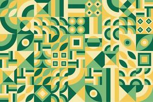 a green and yellow geometric pattern vector