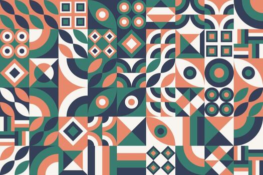black green color pattern with geometric shapes vector