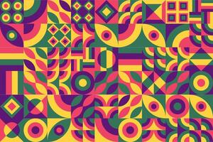 green yellow color pattern with geometric shapes vector