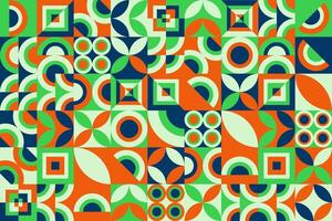 green brown color pattern with geometric shapes and circles vector