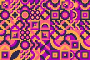 pink and brown color pattern with geometric shapes and circles vector