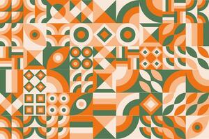 an orange and green geometric pattern vector