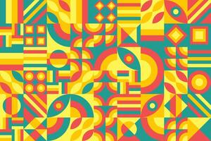 colorful pattern with geometric shapes and brown vector