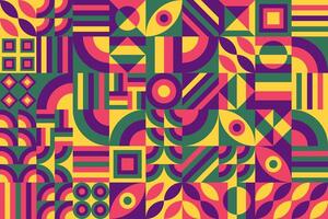 yellow and green color pattern with geometric shapes and lines vector