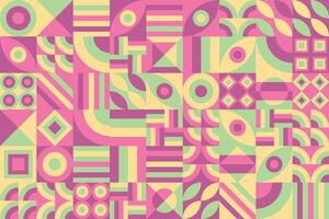 retro a colorful pattern with geometric shapes and shapes vector