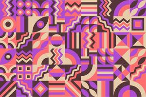 abstract geometric pattern with a purple, pink and brown color scheme vector
