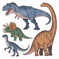 Hand-drawn Dinosaur collection set isolated on white background vector