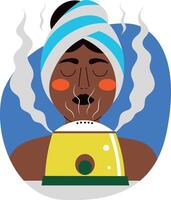 Steaming face machine illustration in flat style vector