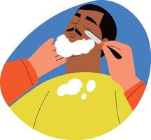 Shaving character illustration in flat style vector
