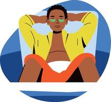 Relaxing character illustration in flat style vector
