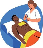 Waxing chest illustration of a character in flat style vector