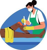 A flat style illustration of waxing character vector