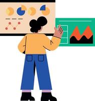 Creative designer working on a dashboard ui, flat illustration vector