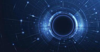 Abstract Digital electric circuit circle background . vector