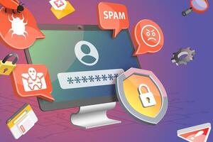 3D Conceptual Illustration of Fraud And Cybersecurity vector