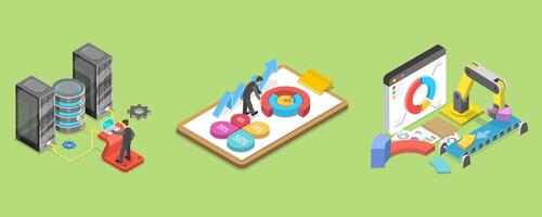 3D Isometric Flat Conceptual Illustration of Software Deployment vector