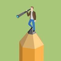 3D Isometric Flat Conceptual Illustration of Content Creator vector