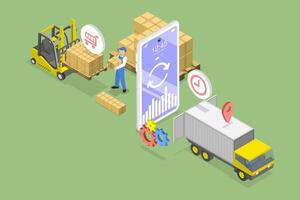 3D Isometric Flat Conceptual Illustration of Effective Procurement Process vector
