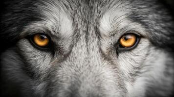 A close up of a wolf's eyes photo