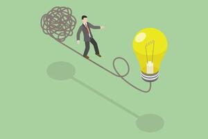 3D Isometric Flat Conceptual Illustration of Simple Solution vector