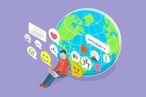3D Isometric Flat Conceptual Illustration of Customer Experience Optimization vector