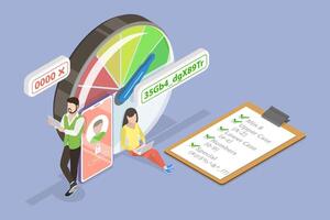 3D Isometric Flat Conceptual Illustration of Strong Password vector