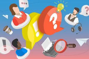 3D Conceptual Illustration of FAQ vector