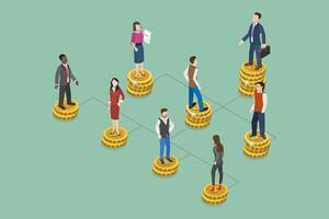 3D Isometric Flat Conceptual Illustration of Corporate Hierarchy vector