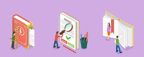 3D Isometric Flat Conceptual Illustration of Terms And Conditions vector