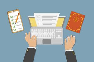 3D Isometric Flat Conceptual Illustration of Online Testing vector