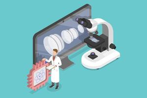 3D Isometric Flat Conceptual Illustration of Optical Technology vector