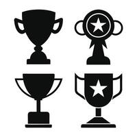 Four Simple Black Silhouette Trophy Designs vector
