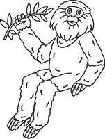 Douc Langur Monkey Animal Isolated Coloring Page vector