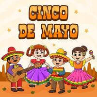 Cinco de Mayo Poster Square Banner Background vector