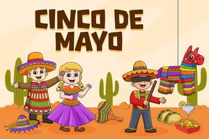 Cinco de Mayo Poster Horizontal Banner Background vector